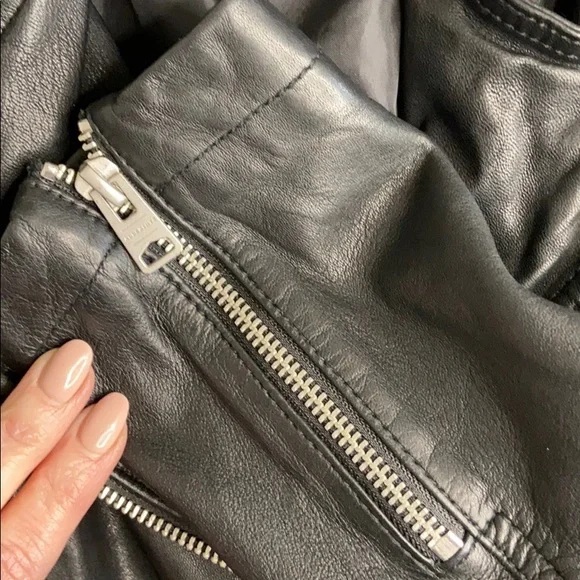 All Saints Black Leather Jacket - Picture 13 of 13